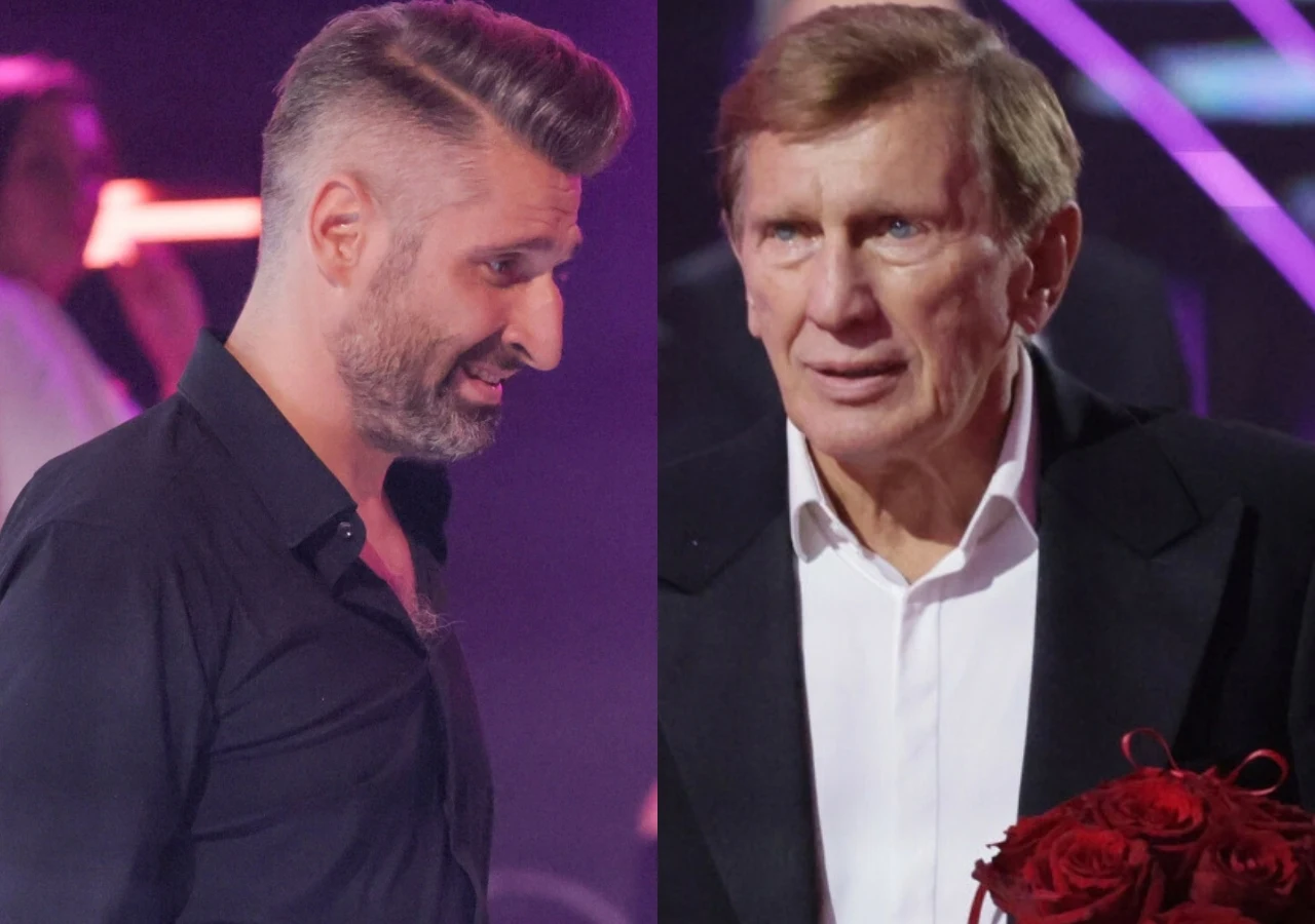 Piotr Gumulec i Jan Englert w "Tańcu z gwiazdami" Piotr Gumulec i Jan Englert podczas występu w programie "Taniec z gwiazdami" Polsatu