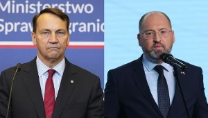 Szef MSZ Radosław Sikorski i europoseł PiS Adam Bielan