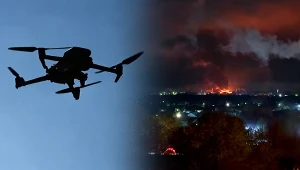 Dron i pożar bazy paliw pod Moskwą