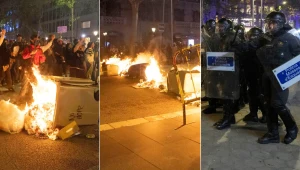 Ogień na ulicach Barcelony. Protest przerodził się w starcia z policją