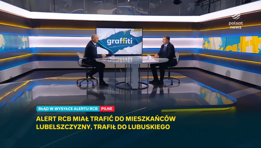 Pomyłka w alercie RCB, pomylono województwa. Czarnek w "Graffiti": Znieczulanie Polaków
