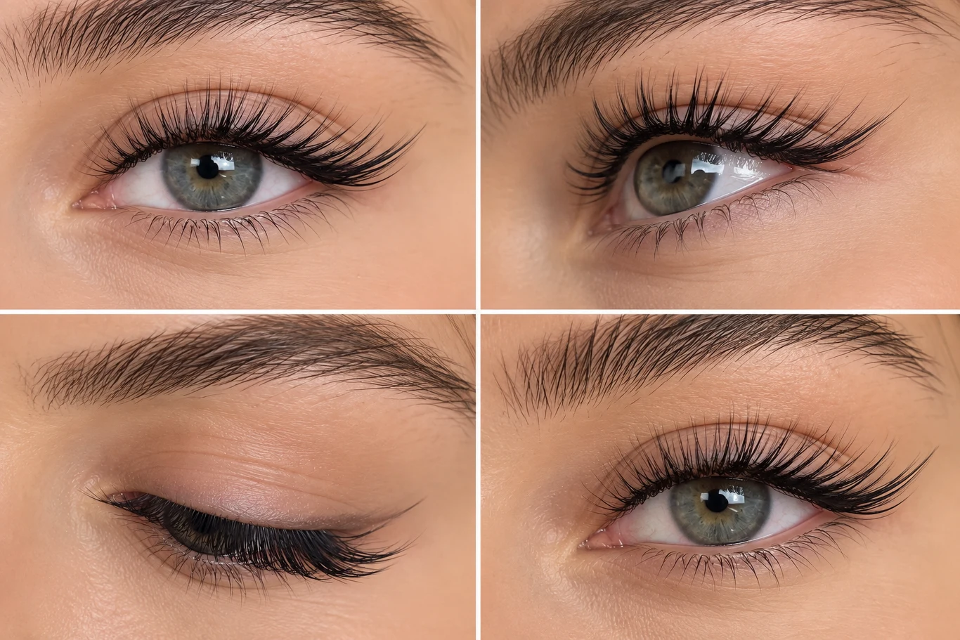 Arabian Lashes Makijaż oka z wyraźnie podkreślonymi rzęsami oraz delikatną, czarną kreską eyelinerem na górnej powiece, naturalnie podkreślone brwi.