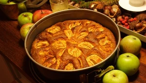 Ciasto z jabłkami pięknie się prezentuje i jest naprawdę pyszne