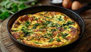 Idealne śniadanie na chłodny poranek to sycący omlet. 