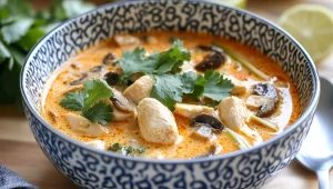 Tom yum z kurczakiem to sycąca i rozgrzewająca zupa na chłodne dni
