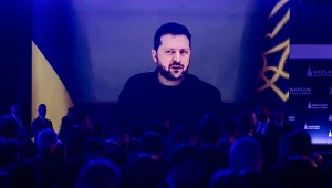 Wołodymyr Zełesnki przemawia na Warsaw Security Formum