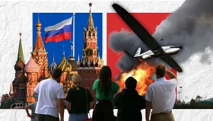 Blady strach padł na mieszkańców Moskwy. Grafika: Lidia Ławecka
