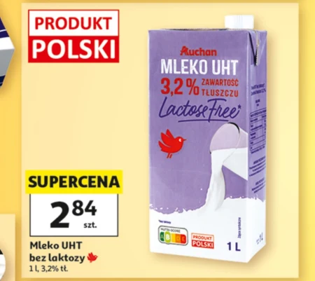 Безлактозне молоко Auchan