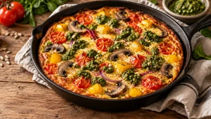 Frittata warzywna z ogrodowym pesto