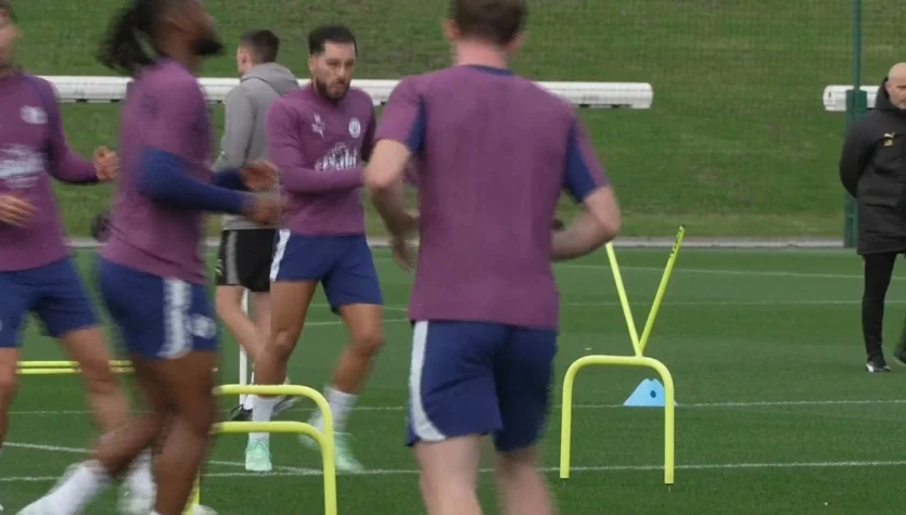 Trening Manchesteru City przed hitowym starciem w Lidze Mistrzów. WIDEO