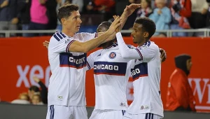 Robert Lewandowski i piłkarze Chicago Fire
