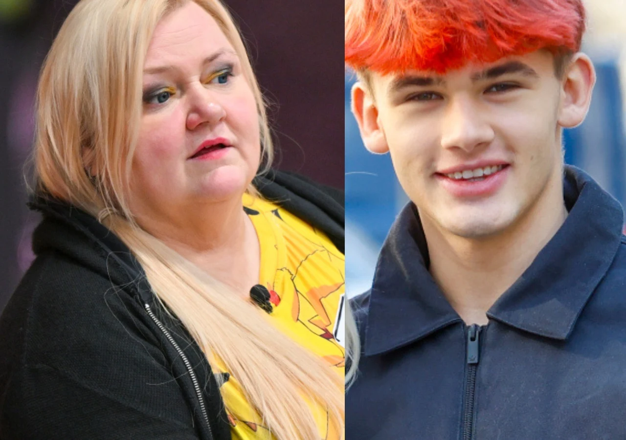 Manuela Michalak, Marcel Gawroński Blondynka ubrana w żółtą koszulkę i czarną bluzę obok młodego mężczyzny z rudymi włosami, ubranego w ciemną kurtkę.