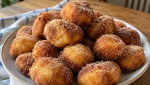 Minipączki twarogowe w cukrze cynamonowym
