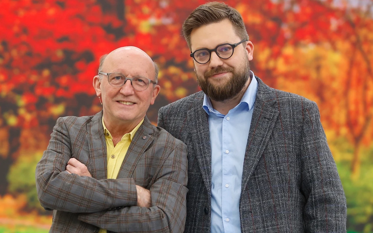 Artur Barciś z synem Franciszkiem w studiu "halo tu polsat" Artur Barciś z synem Franciszkiem w studiu "halo tu polsat"