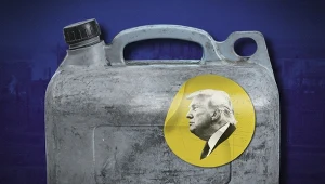 Donald Trump wpadł w paliwową pułapkę. Grafika: Magdalena Piasecka