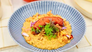 Risotto z pieczoną dynią hokkaido i orzechami