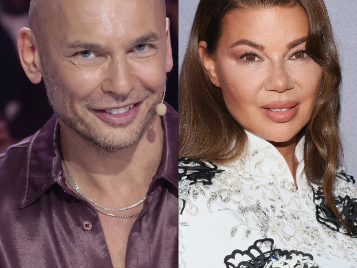 Tomasz Wygoda, Edyta Górniak Tomasz Wygoda i Edyta Górniak uśmiechają się do zdjęcia podczas wspólnego wyjścia na plan programu Taniec z gwiazdami.