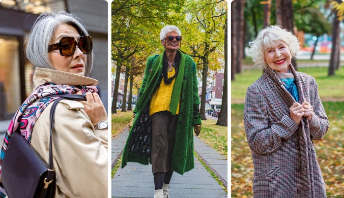 Taki płaszcz może postarzać. Stylistka wskazuje, na co uważać po 60. Trzy propozycje