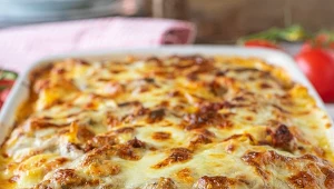 Zapiekanka makaronowa z mięsem mielonym sprawdzi się nie tylko na obiad.