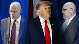 Doradcy Donalda Trumpa Chris LaCivita i James Blair, w środku prezydent USA (ilustracyjne)