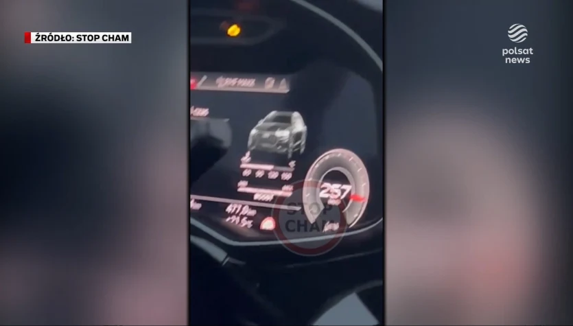 "Wydarzenia": 257km/h na ekspresówce. "Popisy" ojca nagrał syn