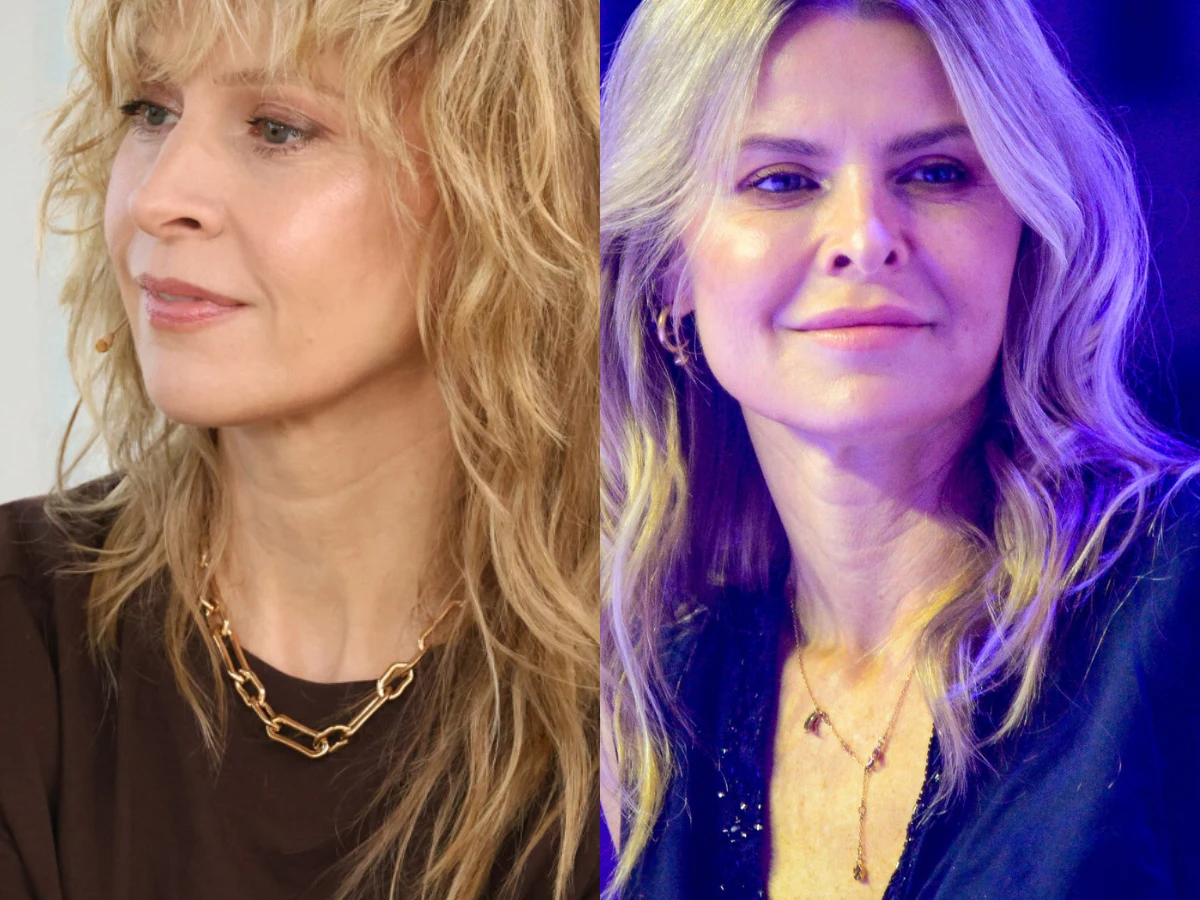 Paulina Holtz, Mandaryna Paulina Holtz i Mandaryna na zestawionych zdjęciach w eleganckich kreacjach.