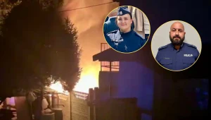 Słupsk. Policjanci uratowali kobietę z płonącego budynku