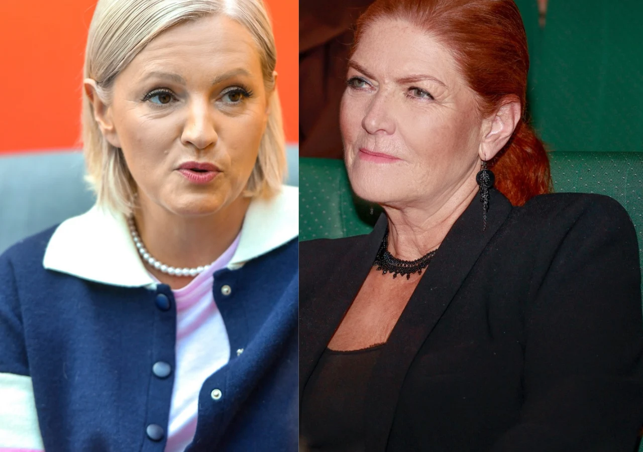 Dorota Szelągowska, Katarzyna Dowbor Katarzyna Dowbor i Dorota Szelągowska podczas rozmowy. Obie kobiety ubrane są elegancko i mają ozdobną biżuterię.