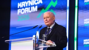 Jarosław Kaczyński podczas wystąpienia w Krynicy