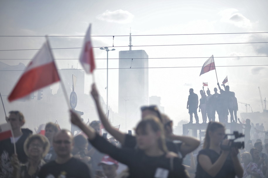 01.08.2019r. Godzina "W" na Rondzie Dmowskiego w Warszawie / 	Marcin Obara  /PAP