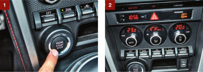 [1] Do uruchamiania silnika służy stylowy przycisk. [2] Klimatyzacja ma drogi czynnik 1234yf. Nabicie to 1000 zł! /Motor