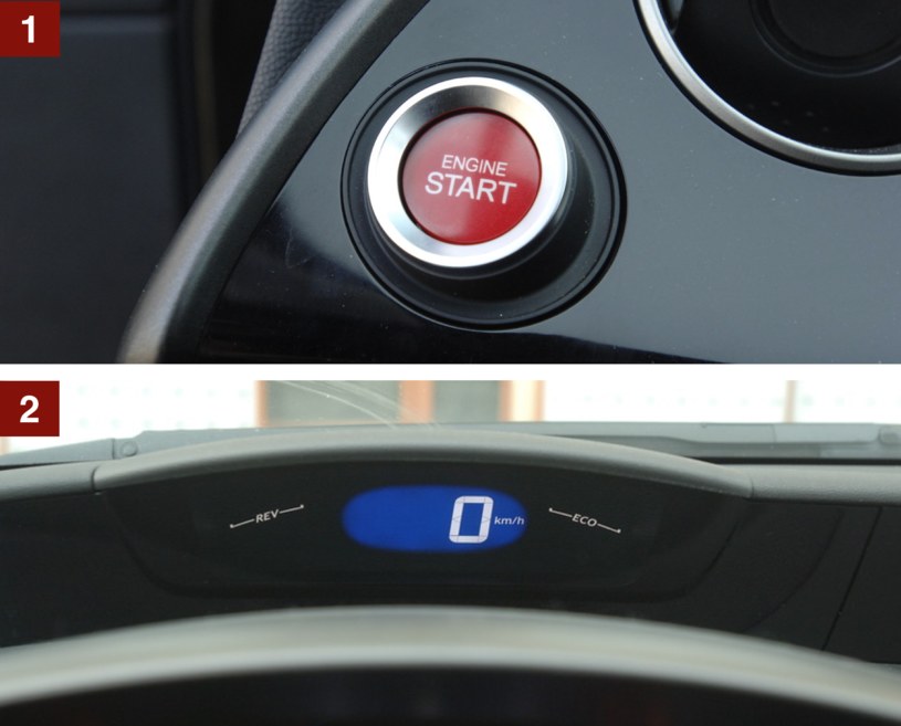 [1] Starterem jest przycisk, umieszczony po lewej stronie. [2] Cyfrowy prędkościomierz jest widoczny nad kierownicą. /Motor