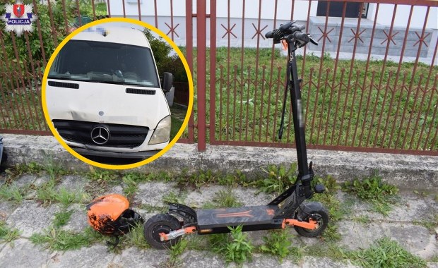 10-latek na hulajnodze wymusił pierwszeństwo. Chłopiec trafił do szpitala