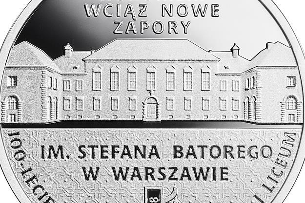 100-lecie powstania Gimnazjum i Liceum im. Stefana Batorego w Warszawie, 10 zł, detal rewersu /NBP