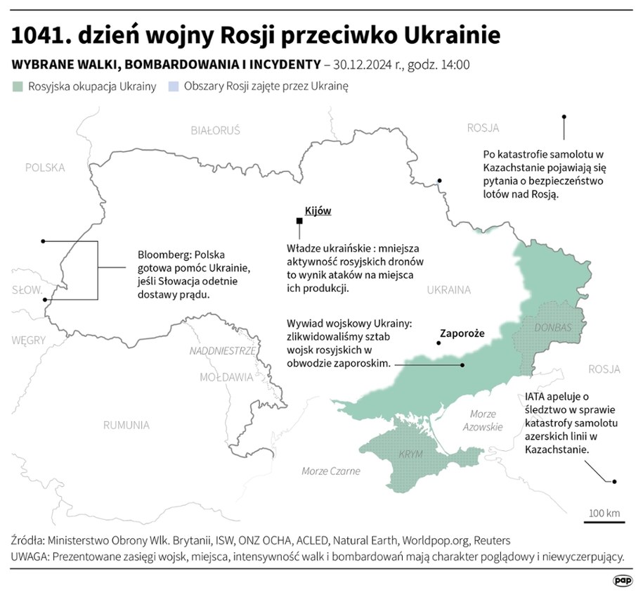 1041. dzień wojny Rosji przeciwko Ukrainie /Adam Ziemienowicz /PAP