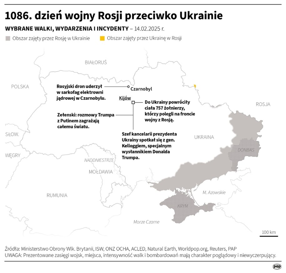 1086. dzień wojny Rosji przeciwko Ukrainie /Michał Czernek /PAP