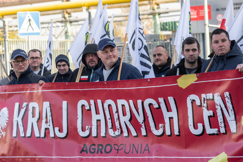 11.10.2021, protest AgroUnii we Włocławku /Fot. Tomasz Kwasek/REPORTER /Reporter