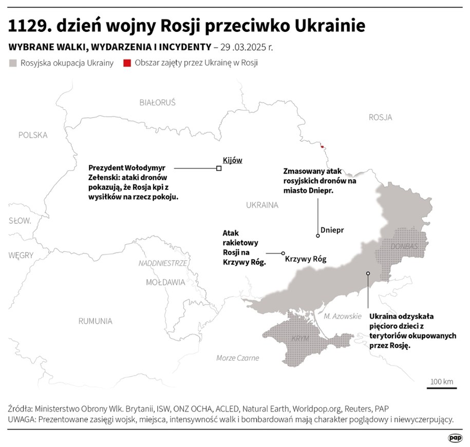 1129. dzień wojny Rosji przeciwko Ukrainie /Adam Ziemienowicz /PAP
