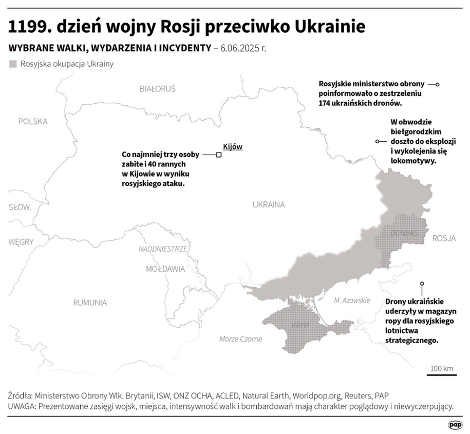 1199. dzień wojny Rosji przeciwko Ukrainie /Michał Czernek /PAP
