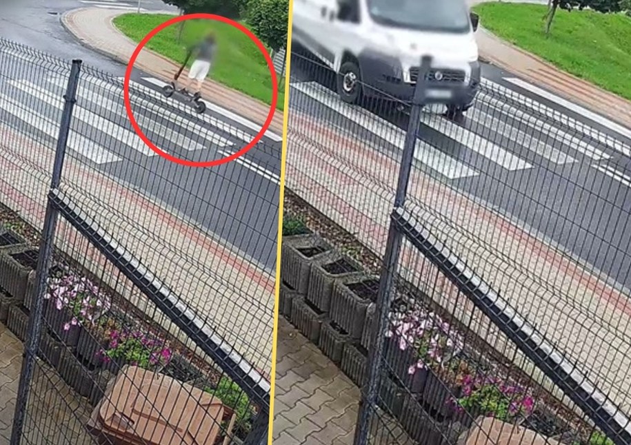 12-latek na hulajnodze wjechał pod samochód, fot. Policja Iława /