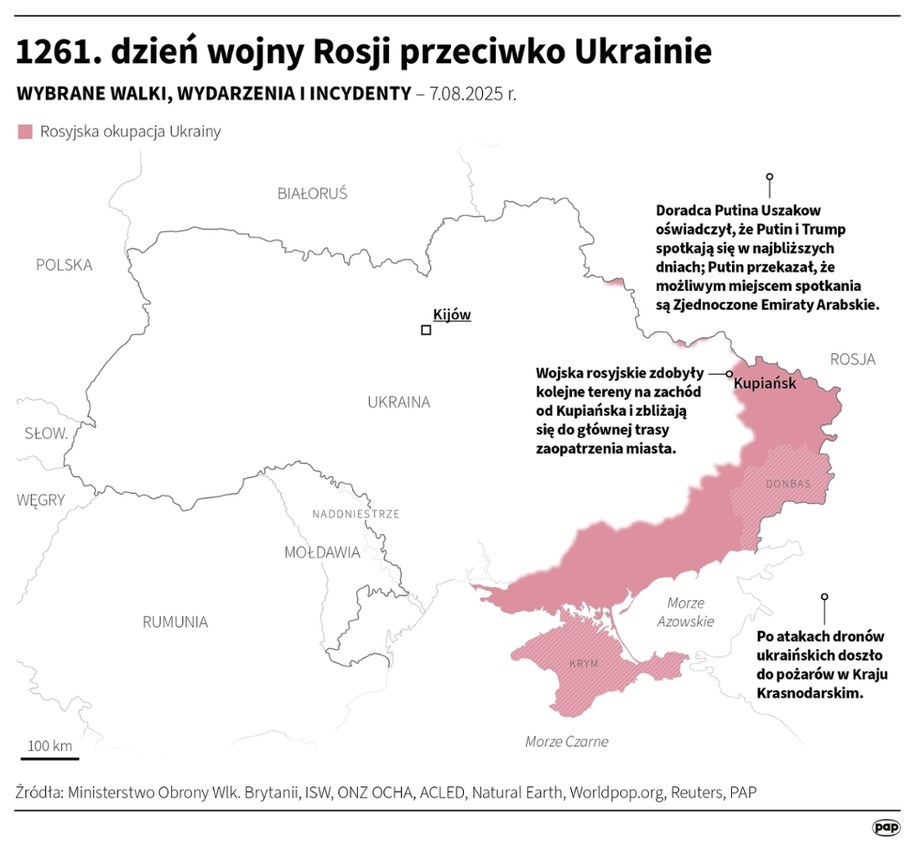 1261. dzień wojny Rosji przeciwko Ukrainie /Michał Czernek /PAP