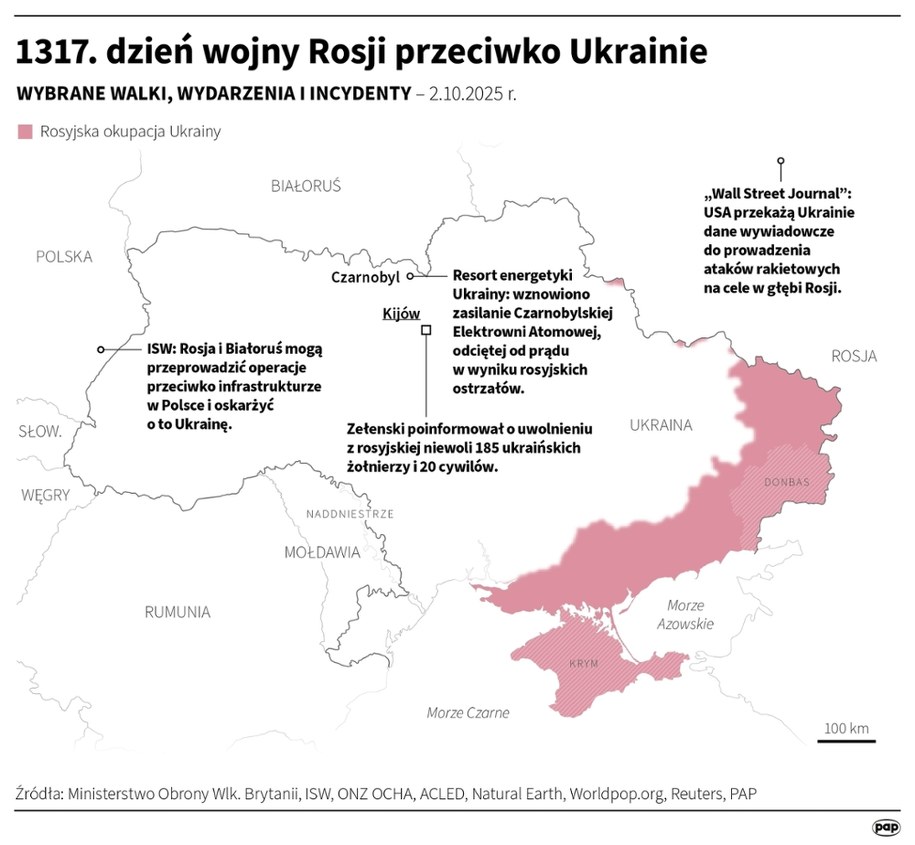 1317. dzień wojny Rosji przeciwko Ukrainie /Michał Czernek /PAP