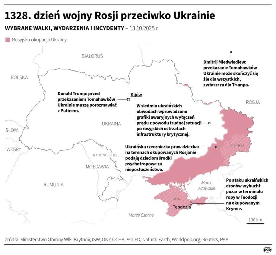 1328. dzień wojny Rosji przeciwko Ukrainie /Michał Czernek /PAP