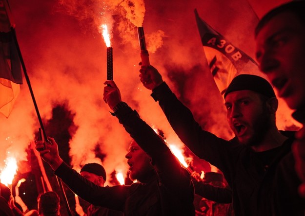 14 października w Kijowie manifestowali narodowcy / 	ROMAN PILIPEY    /PAP/EPA