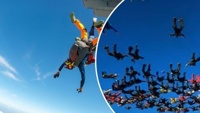 151 skoczków, 7 samolotów i 1 cel. Student z Polski w gronie rekordzistów świata [WIDEO]