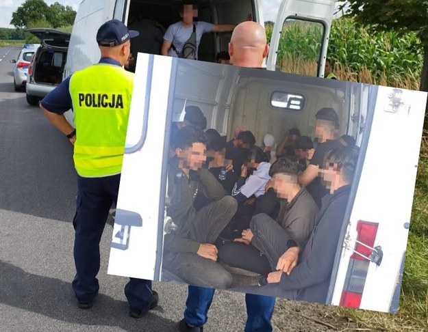 18 imigrantów upchniętych w busie /Opolska Policja /Policja