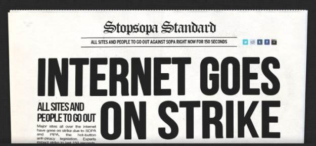 18 stycznia - kolejne strony dołączają się do globalnego protestu przeciwko SOPA /materiały prasowe