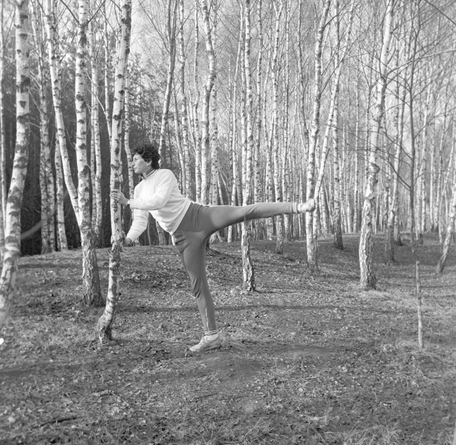 1980 r., Irena Szewińska na treningu na Jelonkach /PAP/Irena Jarosińska /PAP