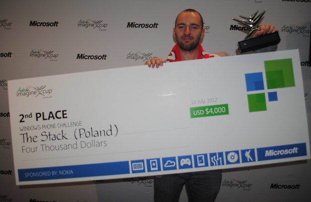 2. miejsce dobył Karol Stosik z  Politechniki Gdańskiej w kategorii Windows Phone Challenge /INTERIA.PL