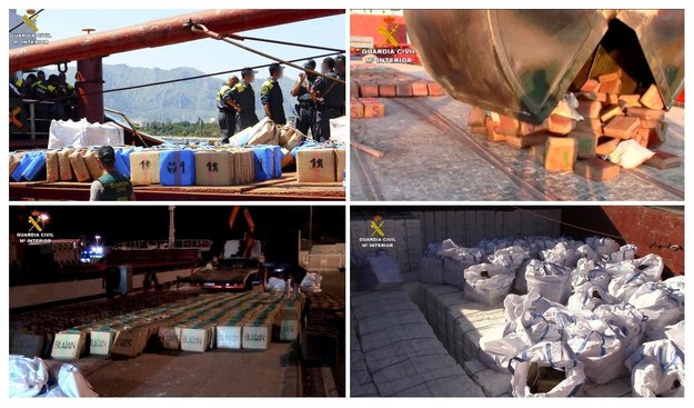 20 ton haszyszu było ukrytych na statku płynącym do Libii /SPANISH CIVIL GUARD /PAP/EPA